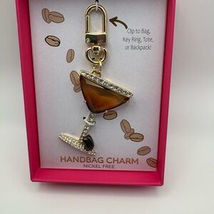Espresso Martini Cocktail Glass Keychain/Handbag Charm